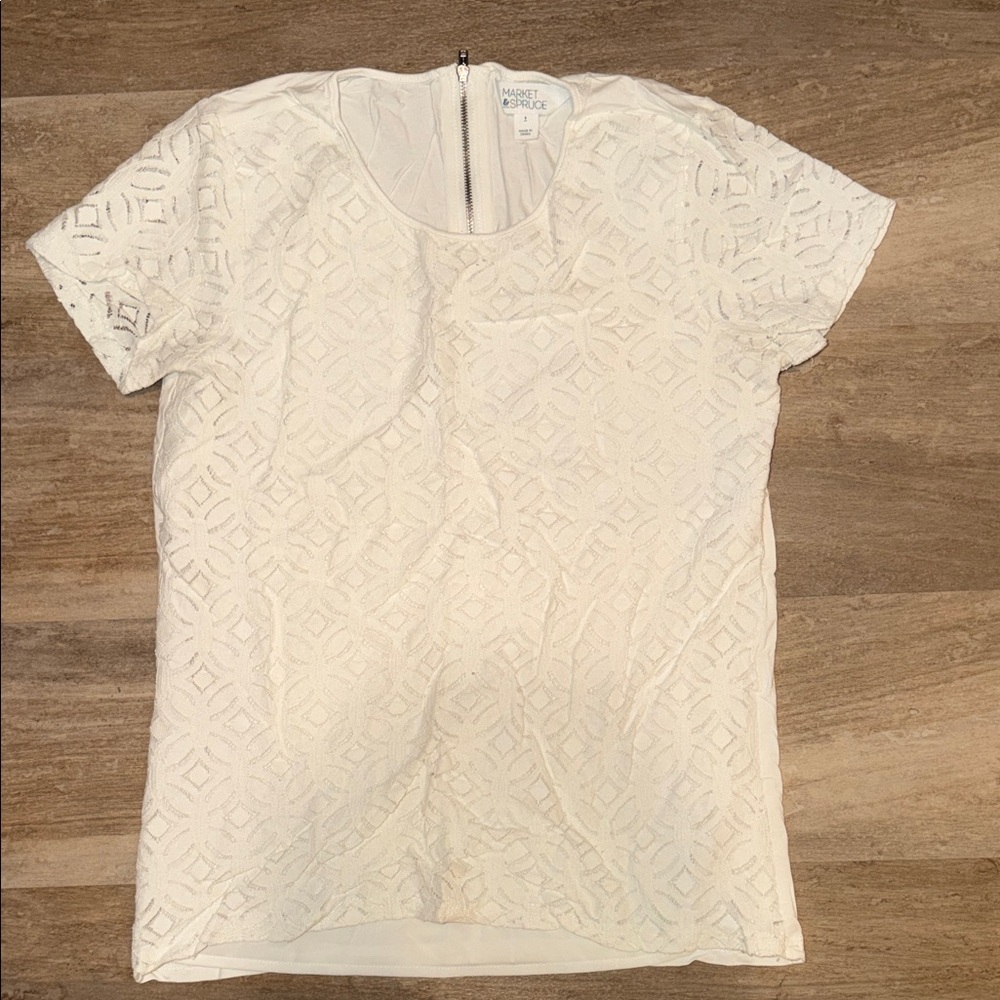 Market & spruce  Ivory Textured Blouse
